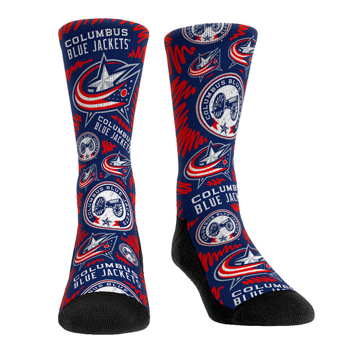 Columbus Blue Jackets - Logo Sketch by Rock 'Em Socks