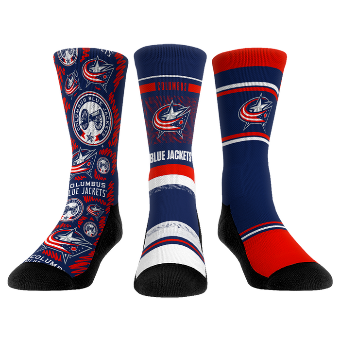 Columbus Blue Jackets - 3-Pack by Rock 'Em Socks