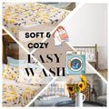 DaDa Bedding Yellow Fleur Floral Fitted and Flat Sheet Set by DaDalogy Bedding Collection