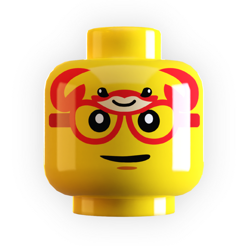 Crab / Beach Sunglasses on Minifig Head made using LEGO part by B3 Customs