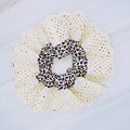 Crochet Embellished Cheetah Hair Scrunch