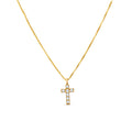 14K Dainty Diamond Cross Necklace by Christina Greene