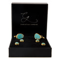 Men's Cufflink and Stud Set - Turquoise by Christina Greene