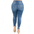 High Waist Knee Distressed Skinny Jeans by The House of Stylez