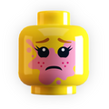 Girl Popped Bubble Gum on Face Minifig Head made using LEGO part by B3 Customs