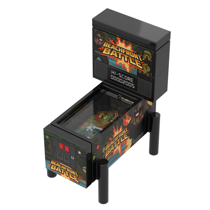 Beachfront Battle Brick Wars Pinball Arcade Machine Building Set by B3 Customs