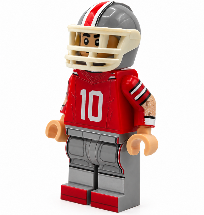 #10 Red/White Football Player Minifig