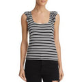 Aqua Ruffled Women's Ruffled Striped Tank Top by Vanessa Jane