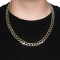 14k Two Tone Gold Pave Curb Chain (12.18 mm) by Avera Group
