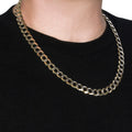 14k Two Tone Gold Pave Curb Chain (12.18 mm) by Avera Group