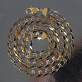 14k Two Tone Gold Pave Curb Chain (12.18 mm) by Avera Group