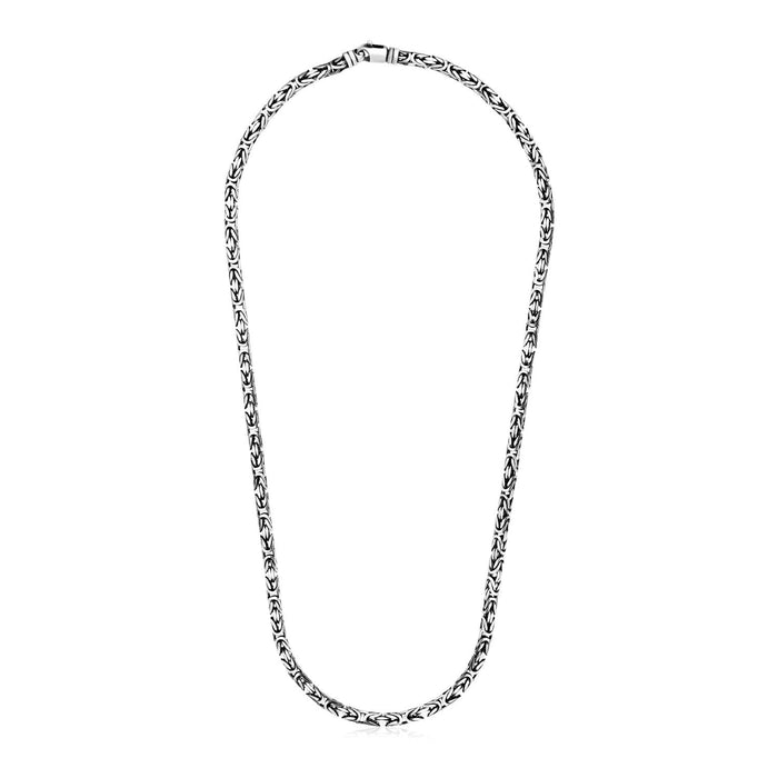 Sterling Silver Gunmetal Finish Byzantine Chain Necklace by Avera Group