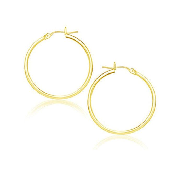 14k Yellow Gold Polished Hoop Earring (25 mm) by Avera Group