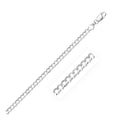 14k White Gold Solid Curb Bracelet (3.60 mm) by Avera Group