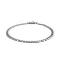 14k White Gold Solid Curb Bracelet (3.60 mm) by Avera Group