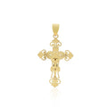 14k Two Tone Gold Cross Pendant by Avera Group