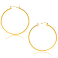 14k Yellow Gold Polished Hoop Earrings (40mm) by Bids.com