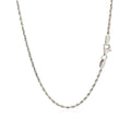 2.0mm 14k White Gold Solid Diamond Cut Rope Chain by Avera Group