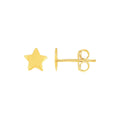 14k Yellow Gold Post Earrings with Stars(6.5mm) by Avera Group