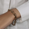 Double Oval Link Chain Bracelet in 14k Yellow Gold by Avera Group