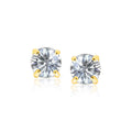 14k Yellow Gold 8.0mm Round CZ Stud Earrings by Avera Group