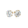 14k Yellow Gold 8.0mm Round CZ Stud Earrings by Avera Group