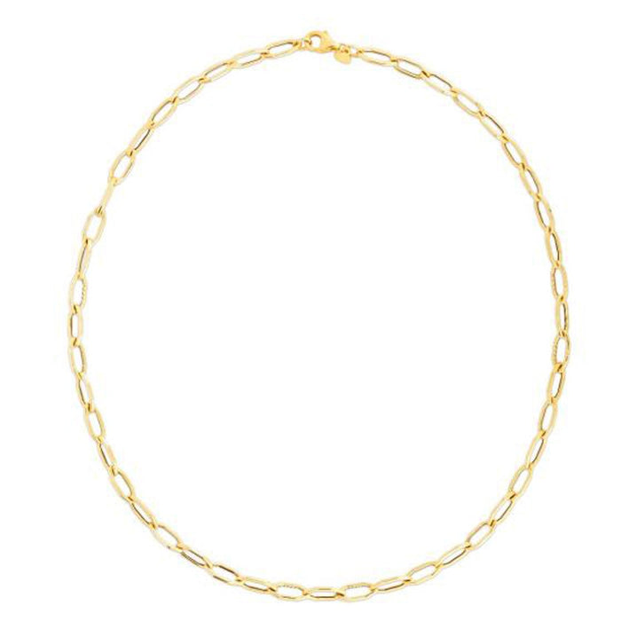 14k Yellow Gold Hexagon Link Necklace by Avera Group
