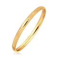 14k Yellow Gold Dome Style Children's Bangle with Diamond Cuts by Avera Group