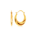 14k Yellow Gold Graduated Oval Hoop Earrings by Avera Group