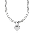Sterling Silver Rolo Chain with a Heart Toggle Charm and Rhodium Plating by Bids.com