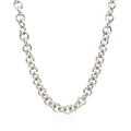 Sterling Silver Rhodium Plated Rolo Chain Necklace with a Heart Toggle Charm by Avera Group