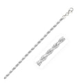 3.0mm 14k White Gold Solid Diamond Cut Rope Chain by Avera Group
