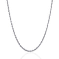 3.0mm 14k White Gold Solid Diamond Cut Rope Chain by Avera Group