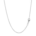 14k White Gold Round Cable Link Chain (1.20 mm) by Avera Group
