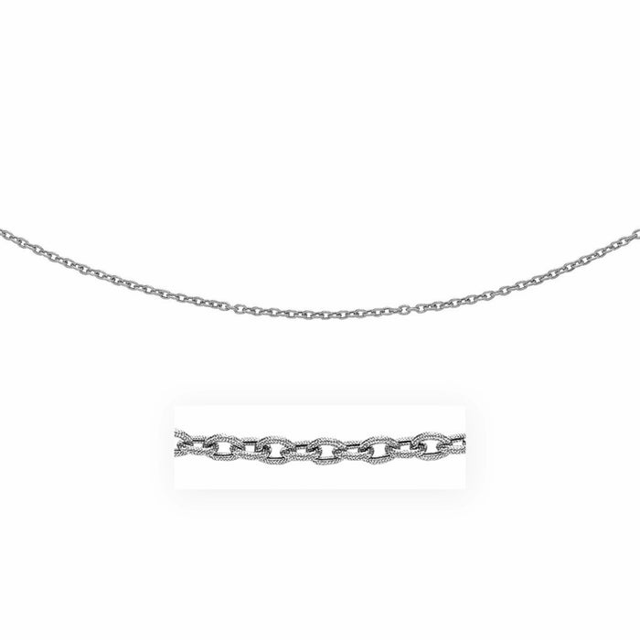 14k White Gold Pendant Chain with Textured Links (2.90 mm) by Avera Group