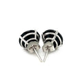 14k White Gold 8.0mm Round Black CZ Stud Earrings by Avera Group