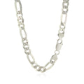 Rhodium Plated Sterling Silver Figaro Style Chain (8.10 mm) by Avera Group