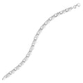 14k White Gold Heart Shape Textured Bracelet (6.35 mm) by Avera Group