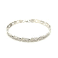 14k White Gold Heart Shape Textured Bracelet (6.35 mm) by Avera Group