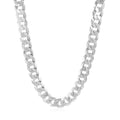 Rhodium Plated 7.2mm Sterling Silver Curb Style Chain by Avera Group