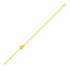 14k Yellow Gold Chain Bracelet with Polished Knot (7.50 mm)