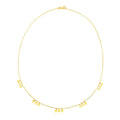 14k Yellow Gold Necklace with Circle Dangle Stations by Avera Group