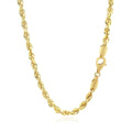 4.0mm 10k Yellow Gold Solid Diamond Cut Rope Chain by Avera Group