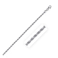14k White Gold Solid Diamond Cut Rope Chain (2.50 mm) by Avera Group