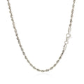 14k White Gold Solid Diamond Cut Rope Chain (2.50 mm) by Avera Group