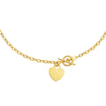 Toggle Necklace with Heart Charm in 14k Yellow Gold by Avera Group