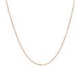 14k Pink Gold Diamond Cut Cable Link Chain (0.87 mm) by Avera Group