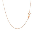 14k Pink Gold Diamond Cut Cable Link Chain (0.87 mm) by Avera Group