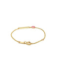 14k Yellow Gold 5 1/2 inch Childrens ID Bracelet with Enameled Heart (1.00 mm) by Avera Group