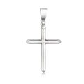 14k White Gold Slim Cross with Tapered Ends Pendant by Avera Group